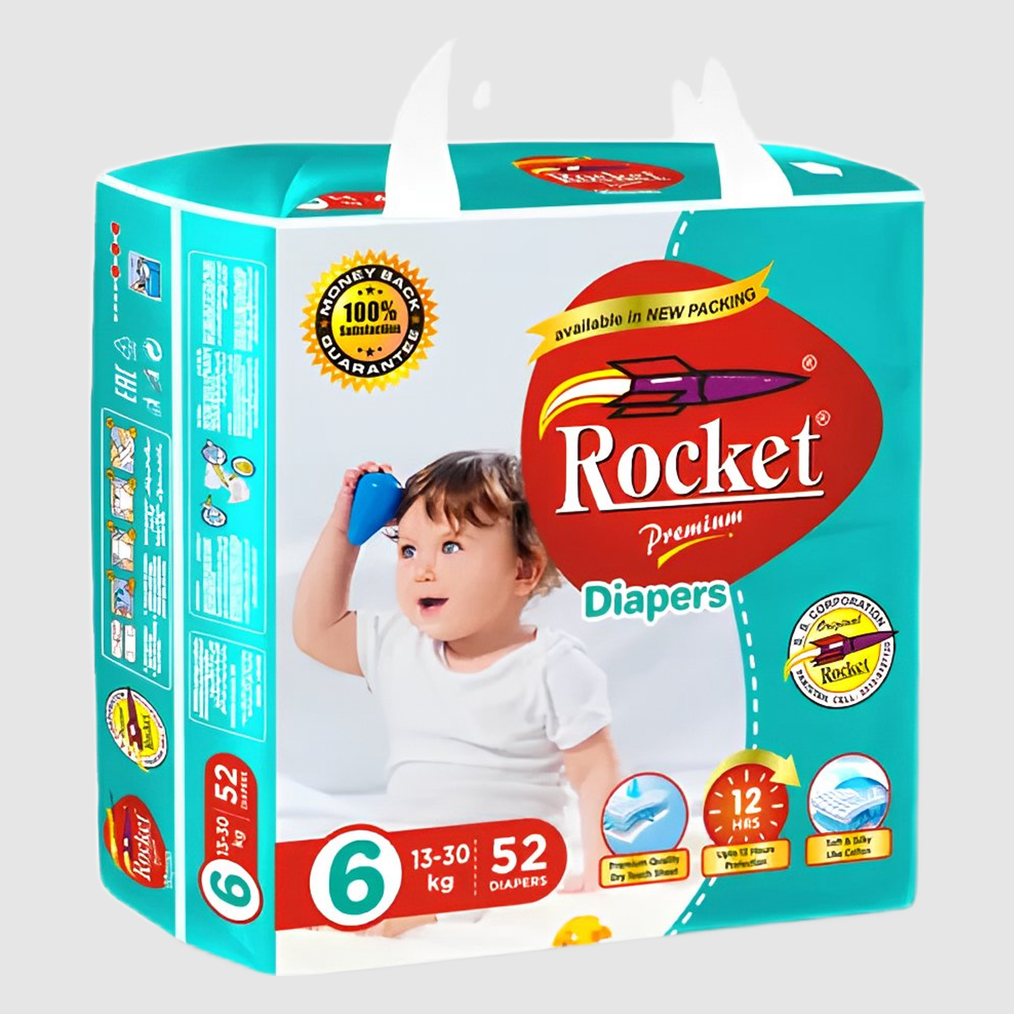 Rocket Premium Diapers Size 5 XL (52 Pcs)