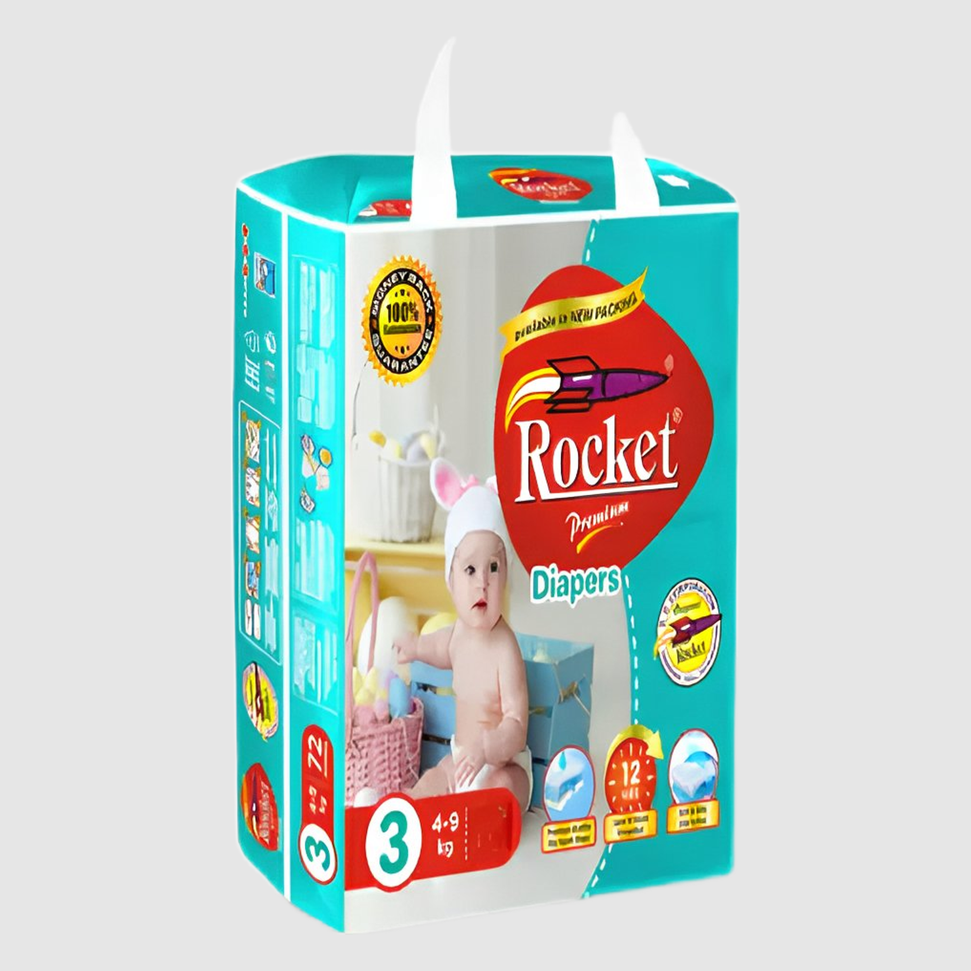 Rocket Premium Diapers Size 5 XL (52 Pcs)