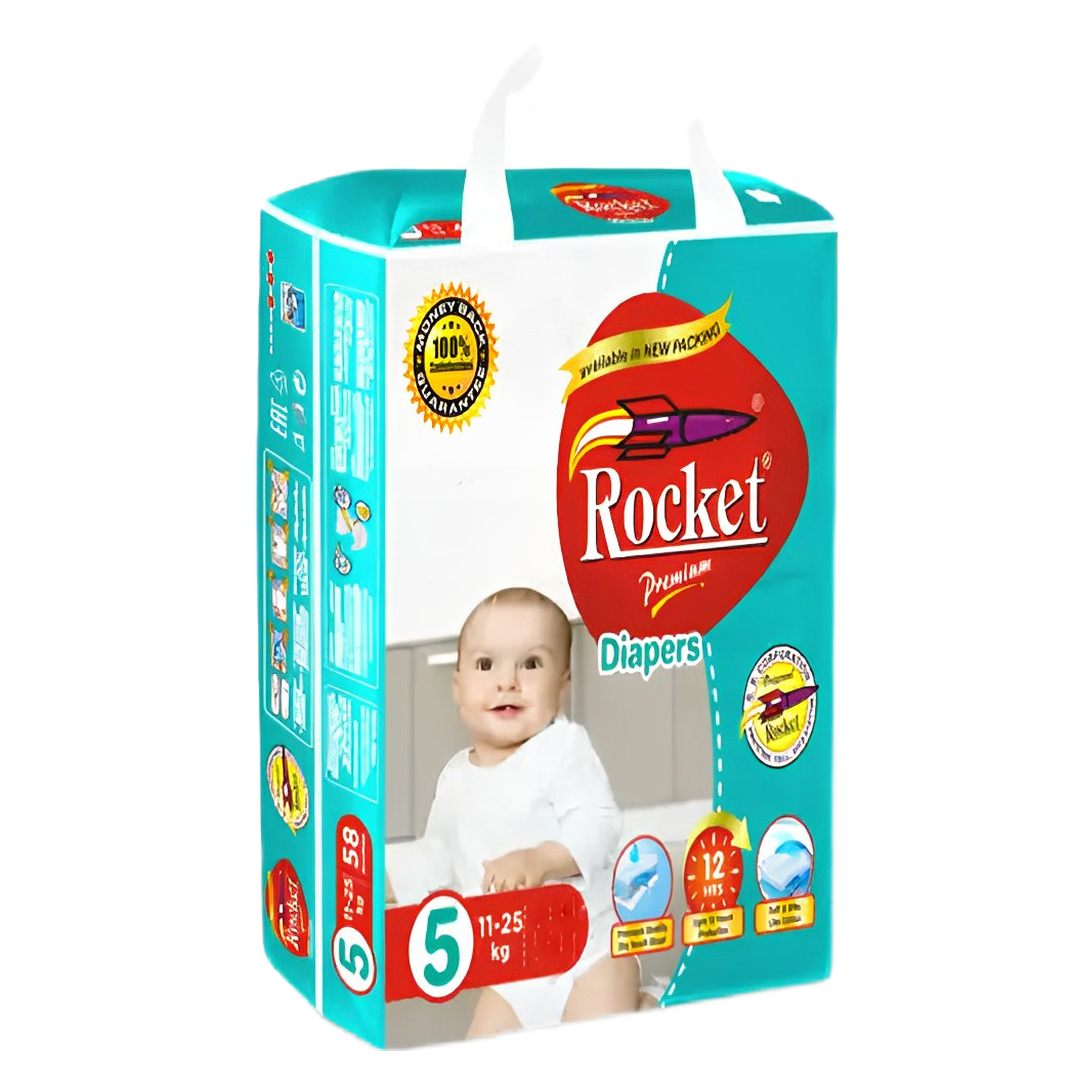 Rocket Premium Diapers Size 5 XL (52 Pcs)